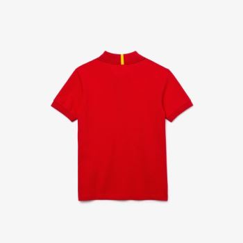 Lacoste Lacoste x National Geographic Cotton Piqué Polo Shirt Dětské - Polo Červené / Bílé | CZ-4Ohl